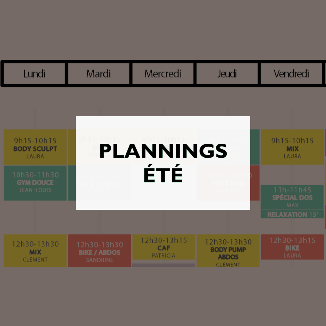 Plannings été 2022