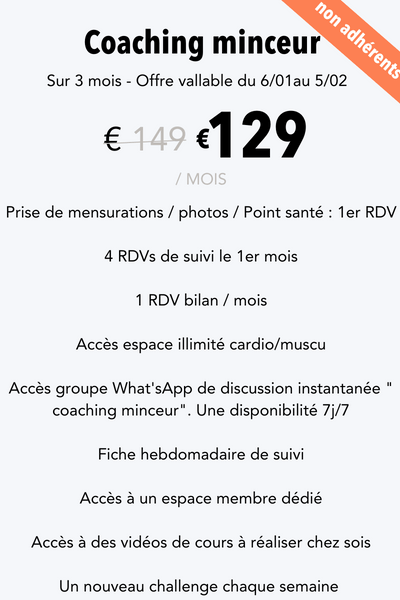 coaching minceur non adhérents